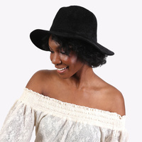 FASHION WIDE BRIM CORDUROY FEDORA HAT