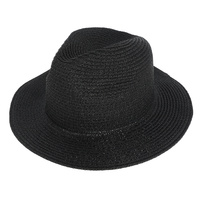 FASHION WIDE BRIM METALLIC GLITTER STRAW FEDORA HAT