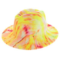 FASHION TIE DYE MULTI COLOR WIDE BRIM FELT FEDORA PANAMA HAT