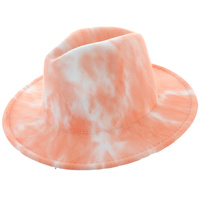 FASHION FELT TIE-DYE WIDE BRIM FEDORA PANAMA HAT