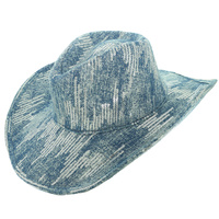 WESTERN SEQUIN DENIM COWBOY HAT