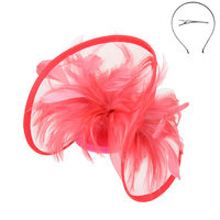 MESH FEATHER FASCINATOR WITH CLIP HEADBAND