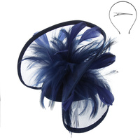 MESH FEATHER FASCINATOR WITH CLIP HEADBAND
