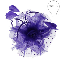 MESH FLORAL FEATHER W/ DOTTED RUFFL