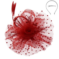 MESH FLORAL FEATHER W/ DOTTED RUFFL
