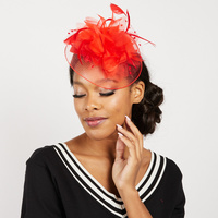 MESH FEATHERED FLOWER 50S MINI HAT