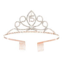 SWEET 15TH BIRTHDAY GIRL CRYSTAL RHINESTONE CROWN WITH COMB TIARA
