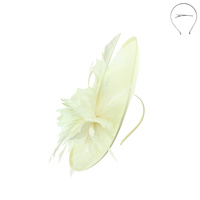 FLORAL FEATHERED SINAMAY FASCINATOR