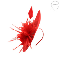 FLORAL FEATHERED SINAMAY FASCINATOR
