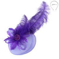 LRG PEACOCK FEATHER ROSE FASCINATOR