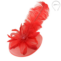 LRG PEACOCK FEATHER ROSE FASCINATOR