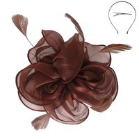 FLORAL FEATHERED ORGANZA FASCINATOR