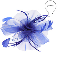 KENTUCKY DERBY SOUTHERN STYLE FEATHER FASCINATOR DETACHABLE HEADBAND INCLUDES HEADBAND AND CLIP
