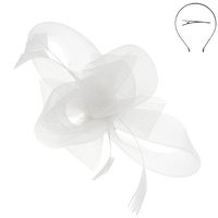 KENTUCKY DERBY SOUTHERN STYLE VEILED FASCINATOR HEADPIECE 3-PIECE DECORATIVE DETACHABLE HEADBAND INCLUDES HEADBAND AND CLIP