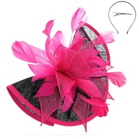 FEATHER CONTRAST TWO TONE FOLDED FASCINATOR WITH HEADBAND AND CLIP