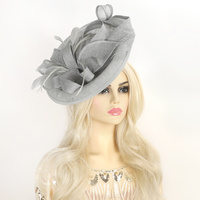 3-PIECE RIBBON FLAX FABRIC FASCINATOR HEADBAND