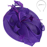 3-PIECE SUNDAY BEST KENTUCKY DERBY SOUTHERN STYLE FLAX FABRIC RIBBON DECORATIVE DETACHABLE HEADPIECE FASCINATOR