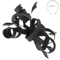 3-PIECE SUNDAY BEST KENTUCKY DERBY SOUTHERN STYLE FLAX FABRIC RIBBON DECORATIVE DETACHABLE HEADPIECE FASCINATOR