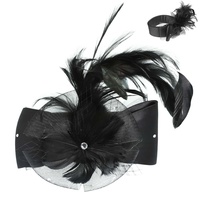 SUNDAY BEST KENTUCKY DERBY SOUTHERN STYLE LARGE BOW MESH FEATHERED NETTED DECORATIVE HEADPIECE SPONGE HEADBAND FASCINATOR
