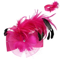 SUNDAY BEST KENTUCKY DERBY SOUTHERN STYLE LARGE BOW MESH FEATHERED NETTED DECORATIVE HEADPIECE SPONGE HEADBAND FASCINATOR