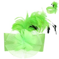 SUNDAY BEST KENTUCKY DERBY SOUTHERN STYLE LARGE BOW MESH FEATHERED NETTED DECORATIVE HEADPIECE SPONGE HEADBAND FASCINATOR