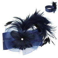 SUNDAY BEST KENTUCKY DERBY SOUTHERN STYLE LARGE BOW MESH FEATHERED NETTED DECORATIVE HEADPIECE SPONGE HEADBAND FASCINATOR