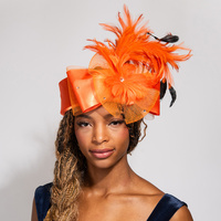 SUNDAY BEST KENTUCKY DERBY SOUTHERN STYLE LARGE BOW MESH FEATHERED NETTED DECORATIVE HEADPIECE SPONGE HEADBAND FASCINATOR