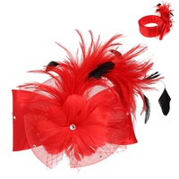 SUNDAY BEST KENTUCKY DERBY SOUTHERN STYLE LARGE BOW MESH FEATHERED NETTED DECORATIVE HEADPIECE SPONGE HEADBAND FASCINATOR