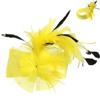SUNDAY BEST KENTUCKY DERBY SOUTHERN STYLE LARGE BOW MESH FEATHERED NETTED DECORATIVE HEADPIECE SPONGE HEADBAND FASCINATOR