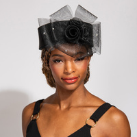 SUNDAY BEST KENTUCKY DERBY SOUTHERN STYLE FLORAL MESH CRYSTAL RHINESTONE STUDDED DECORATIVE HEADPIECE SPONGE HEADBAND FASCINATOR