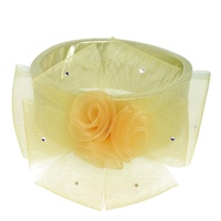 SUNDAY BEST KENTUCKY DERBY SOUTHERN STYLE FLORAL MESH CRYSTAL RHINESTONE STUDDED DECORATIVE HEADPIECE SPONGE HEADBAND FASCINATOR