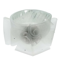 SUNDAY BEST KENTUCKY DERBY SOUTHERN STYLE FLORAL MESH CRYSTAL RHINESTONE STUDDED DECORATIVE HEADPIECE SPONGE HEADBAND FASCINATOR