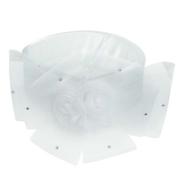 SUNDAY BEST KENTUCKY DERBY SOUTHERN STYLE FLORAL MESH CRYSTAL RHINESTONE STUDDED DECORATIVE HEADPIECE SPONGE HEADBAND FASCINATOR