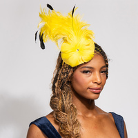 3-PIECE SUNDAY BEST KENTUCKY DERBY SOUTHERN STYLE FEATHERED BOW NETTED DECORATIVE DETACHABLE HEADPIECE FASCINATOR