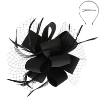 FEATHERED LOOPY BOW SINAMAY FASCINATOR