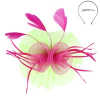 FLORAL FEATHERED SHEER MESH FASCINATOR