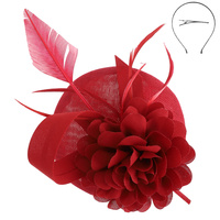 FORAL FEATHERED SINAMAY DISC FASCINATOR