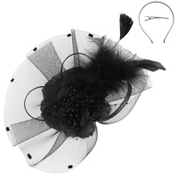 FLORAL FEATHERED LOOPY BOW FASCINATOR