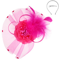 FLORAL FEATHERED LOOPY BOW FASCINATOR