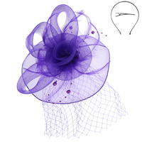 FLORAL FEATHERED ROUND FASCINATOR