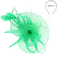 FLORAL FEATHERED MESH FASCINATOR