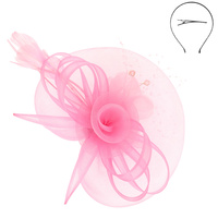 FLORAL FEATHERED MESH FASCINATOR