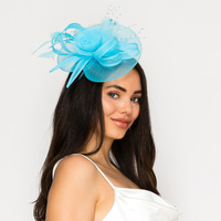 FLORAL FEATHERED MESH FASCINATOR