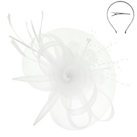 FLORAL FEATHERED MESH FASCINATOR