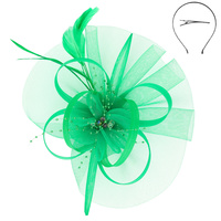 FLORAL FEATHERED MESH FASCINATOR