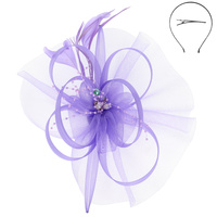 FLORAL FEATHERED MESH FASCINATOR