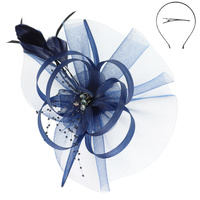 FLORAL FEATHERED MESH FASCINATOR