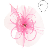 FLORAL FEATHERED MESH FASCINATOR