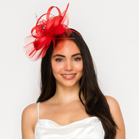 FLORAL FEATHERED MESH FASCINATOR