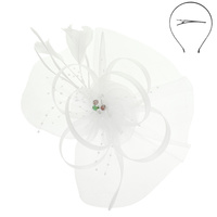 FLORAL FEATHERED MESH FASCINATOR
